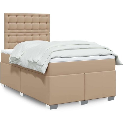  Box spring postelja z vzmetnico kapučino 80x200 cm umetno usnje, (21306934) Cene