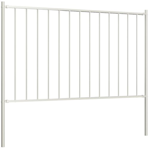  Ogradni panel Woerden sa stupovima čelik 1,7x1,25 m bijeli Slike