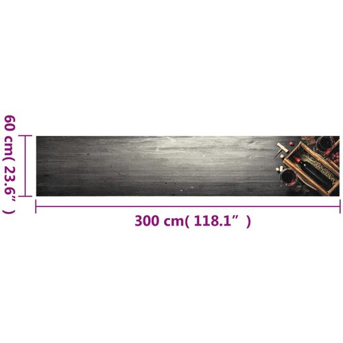  Kuhinjski tepih perivi s uzorkom boce vina 60x300 cm bar&amp;scaron;unasti Slike