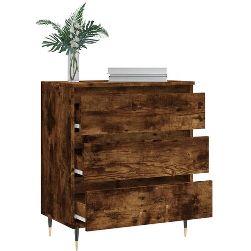  Komoda boja dimljenog hrasta 60 x 35 x 70 cm konstruirano drvo Slike