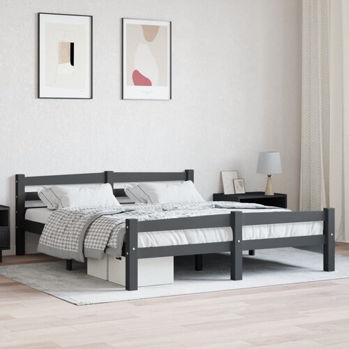 Furnova Posteljni okvir temno siv iz trdne borovine 160x200 cm, (21939666) Slike