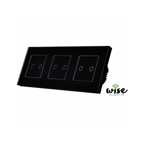 Wise wifi pametni prekidač 6 tastera - modularni sa 3 modula - stakleni panel crni Cene