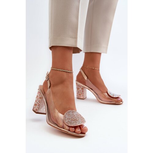Kesi D&A Rose Gold Transparent High Heeled Sandals Slike