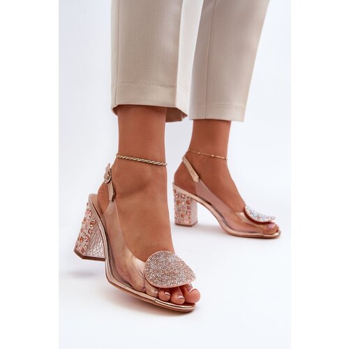 Kesi D&amp;amp;A Rose Gold Transparent High Heeled Sandals Slike