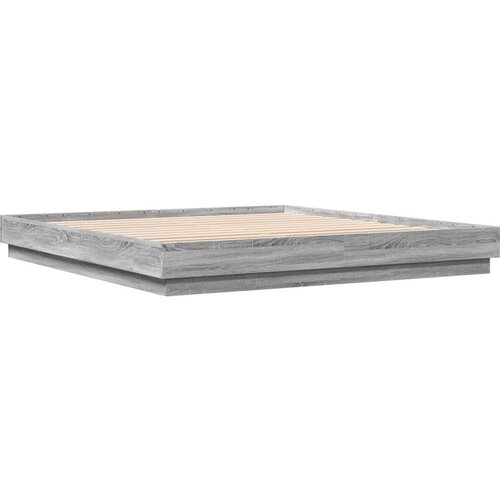  okvir kreveta s led svjetlima siva boja hrasta 180 x 200 cm Slike