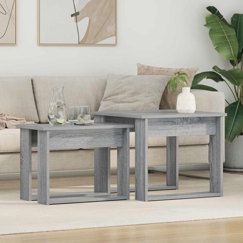  Set stolića za kavu 2 pcs Siva Sonoma Konstruirano drvo Cijene