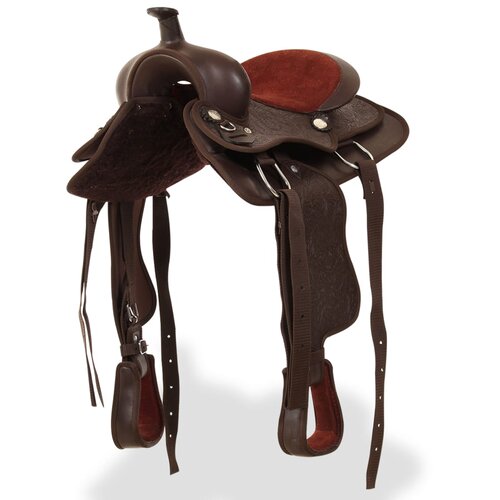 Western Sedlo, Uzda i Obujmica Prava Koža 12 &amp;quot; Smeđe Slike