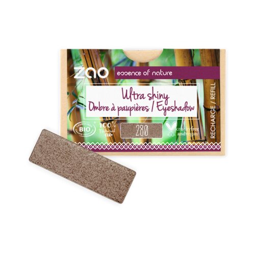 Zao refill rectangle eye shadow - 280 ultra shiny satin cocoa Slike