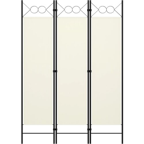 VidaXL Sobna pregrada s 3 panela krem-bijela 120 x 180 cm Slike