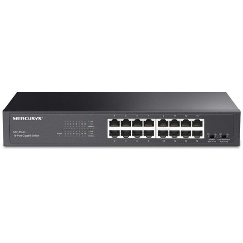 Mercusys MS116GS 16-Port Gigabit Desktop/Rackmount Switch, 16x10/100/1000 Mbps Auto-Negotiation RJ45 port supporting Auto-MDI/MD Cijene