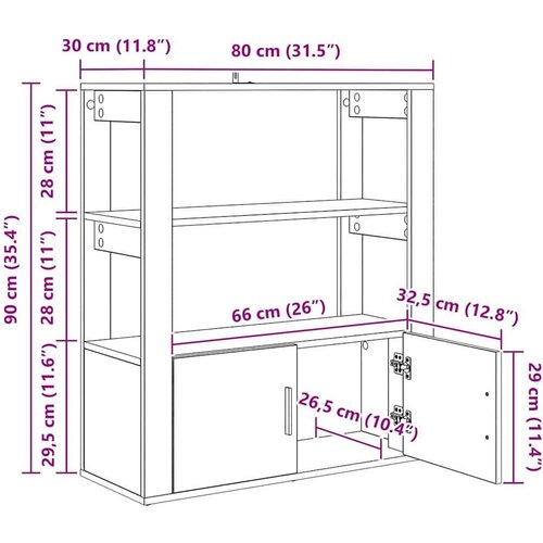 VidaXL Kreveta Crni hrast 30 x 80 x 90 cm Konstruirano drvo Slike