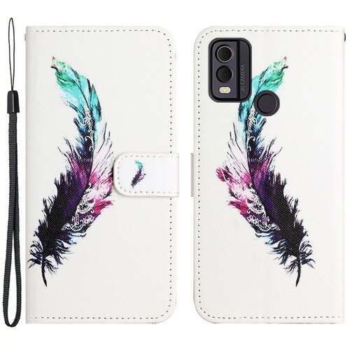INORCO Ovitek za telefon z denarnico iz PU usnja za Nokia C32/C22, pokrov stojala za telefon s tiskanjem 3D vzorcev, (22033728) Cene
