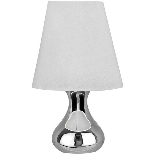 Premier Housewares Kremno bela/v srebrni barvi kovinska namizna svetilka s tekstilnim senčilom (vi&amp;scaron;ina 36 cm) Nell &amp;ndash; Slike