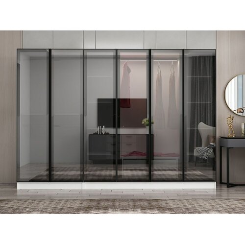Hanah home ormar sa reflektujućim staklom Nisa 20640, 270 cm, beli Cene