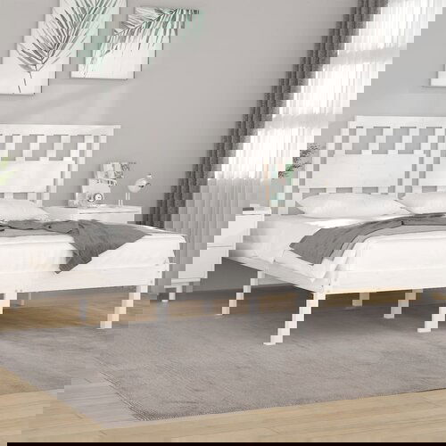 Furnova Posteljni okvir bel iz trdne borovine 200x200 cm, (21937699) Slike