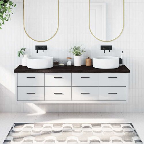  Kupaonska radna ploča tamnosmeđa 180x60x(2-6) cm tretirano drvo Cene