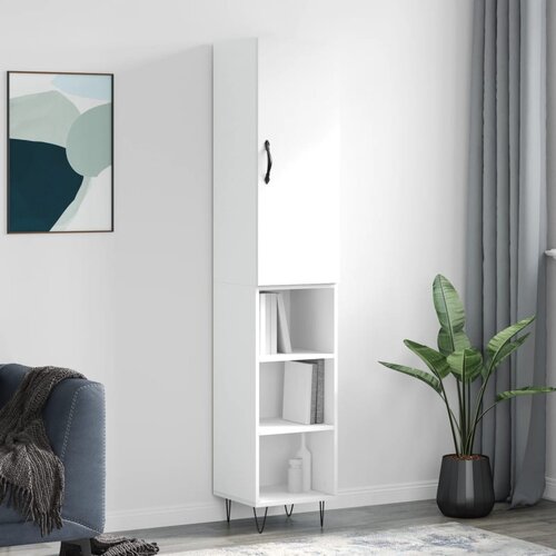vidaXL Visoka omara bela 34,5x34x180 cm inženirski les Cene