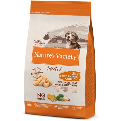 Nature’s Variety Selected Junior s pi&scaron;čancem iz proste reje - 10 kg Cijene