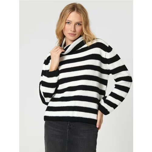 Sinsay ženski prugasti džemper s visokim ovratnikom 7332J-MLC