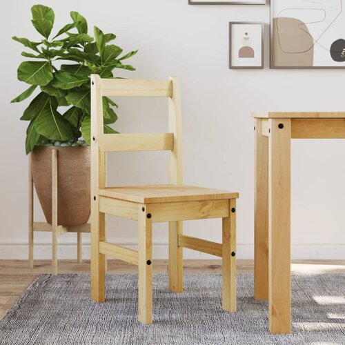 The Living Store Jedilni stoli 2 kosa Panama 40x46x90 cm trdna borovina - Jedilni Stol, (21498524) Slike