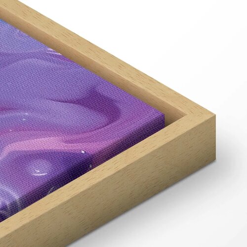  Slika - Night Flows - Abstract Waves in Shades of Blue and Violet 80x120 U prirodnom drvenom okviru Cene