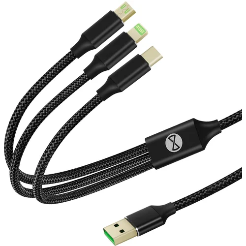 Forever Multi USB 3 v 1 kabel 2A Prenosna moč 1,2 m Dolžina za vedno, (20524329)