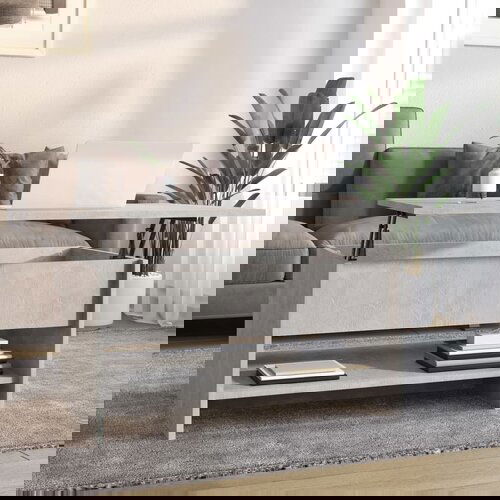 vidaXL Klubska mizica betonsko siva 80x50x40 cm konstruiran les Cene