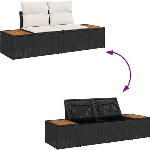  Set vrtnih sofa od 6 s jastučićima crni poliratan Slike
