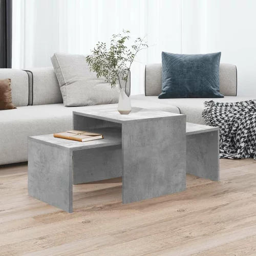  Komplet klubskih mizic betonsko siv 100x48x40 cm iverna plošča, (20715760)