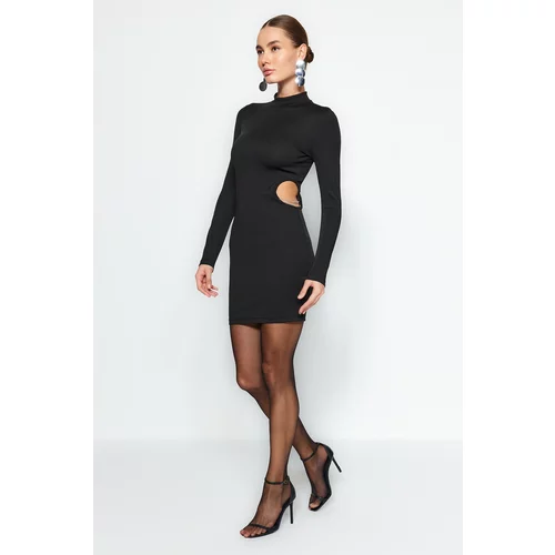 Trendyol Black Fitted Evening Dress With Accessories, Knitted Camisole, and Evening Dress