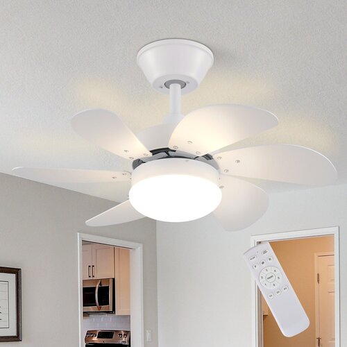Nettlife Beli stropni ventilator z lučjo, daljincem, tih, s časovnikom, 6 lopatic, za spalnico, (22149670) Cene