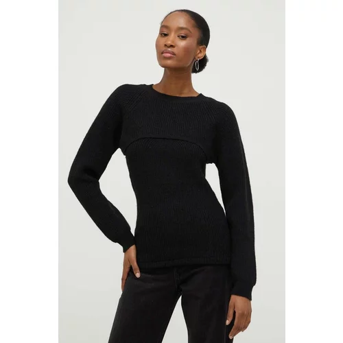 Answear Lab Vuneni pulover boja: crna