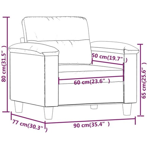 VidaXL Fotelja boja cappuccina 60 cm od umjetne kože Slike