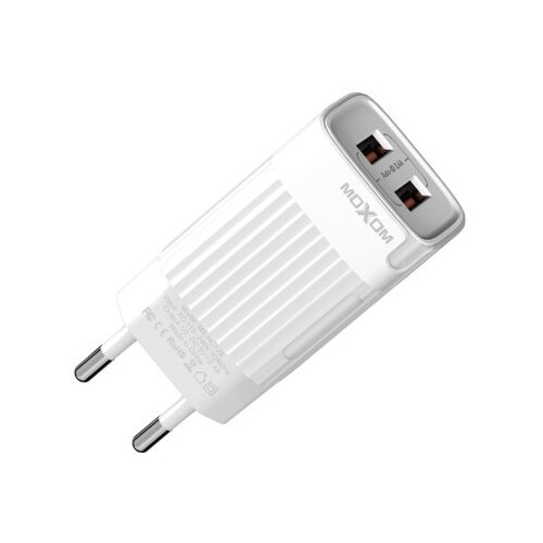 Moxom mx-hc128 2.4a 2xusb type c beli Kucni punjac ( P1105 ) Slike