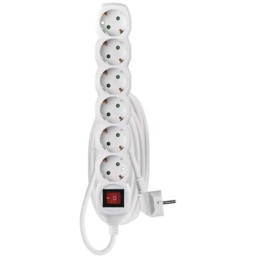 Emos Podalj&amp;scaron;ek 3 m / 6 vtičnic / s stikalom / beli / PVC / 1,5 mm2 Slike