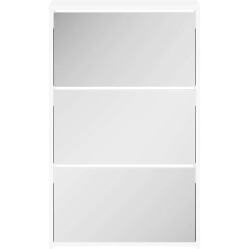  za cipele 3 razine s ogledalom bijeli 63x17x102,5 cm Slike