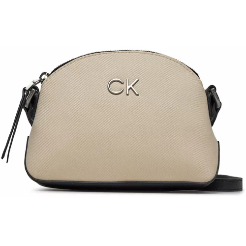 Calvin Klein Ročna torba Re-Lock Seasonal Xbody Sm_Canvas K60K611793 Dk Ecru PC4