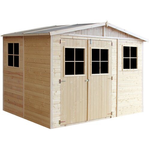 Timbela Lesena vrtna hi&amp;scaron;a - H226x324x216 cm/6 m&amp;sup2; - Panelna konstrukcija, Vrtna lopa s podi - M334+M334G, (21922354) Slike