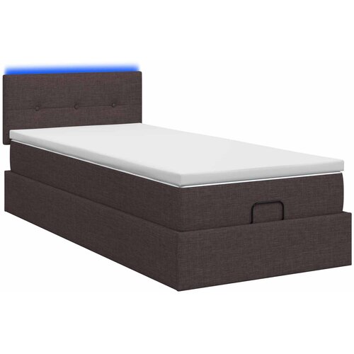  od pjene s madracem i LED-om Tamno smeđa 90 x 200 cm Slike