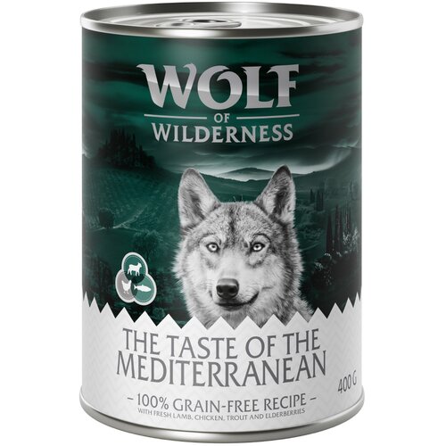 Wolf of Wilderness Varčno pakiranje "The Taste Of" 12 x 400 g - The Mediterranean - jagnjetina, piščanec, postrv Cene