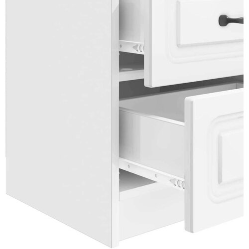  Noćni ormar s ladicama Bijela visokog sjaja 43 x 34 5 x 44 5 cm - Bijela visokog sjaja 1 Slike