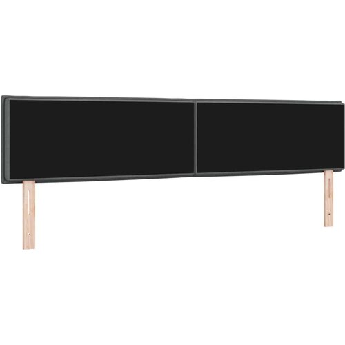  LED glava kreveta s LED trakama Tamno siva 200 cm tkanina Slike