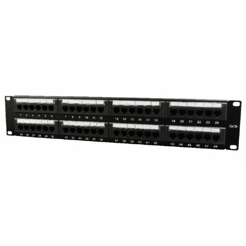 Gembird NPP-C548CM-001 Cat.5E 48 port patch panel with rear cable management Slike