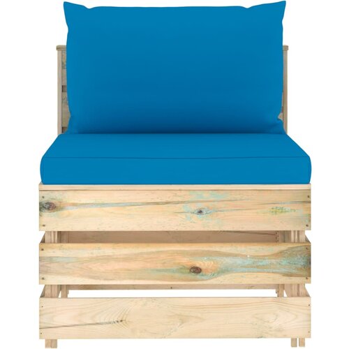 Maison Chic Sekcijski sredinski kavč - Sofa - Kanape z blazinami zelen impregniran les, (21727024) Cene
