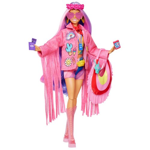 Barbie Extra lutka na putovanju - Pustinja (ljubičasta) Slike
