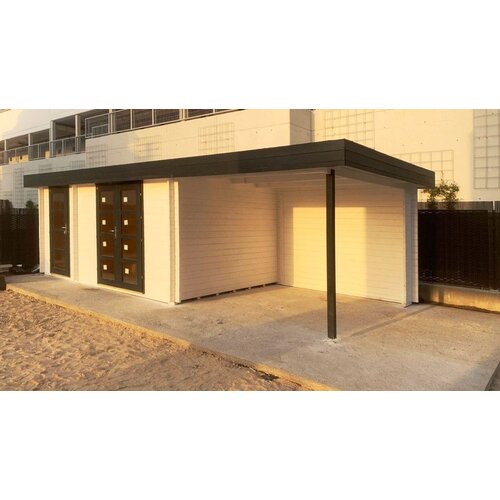 Male kuće Drvena vrtna kuća ORIENTAL 4 + SD300 470 &amp;times; 320 cm sa &amp;scaron;indrom Slike