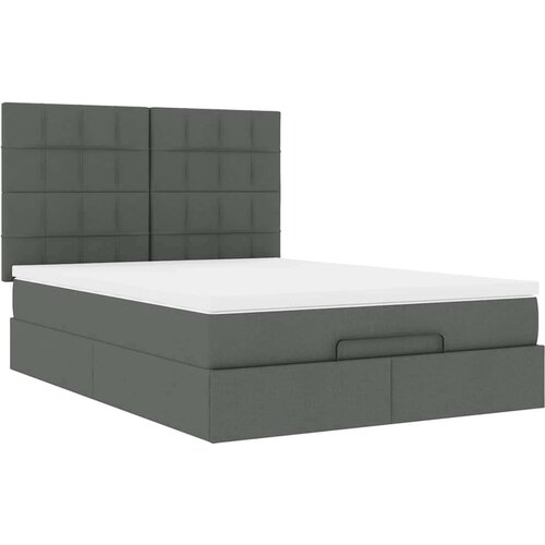 VidaXL otomanski okvir kreveta s madraca tamnosivi 140x200cm tkanine Slike