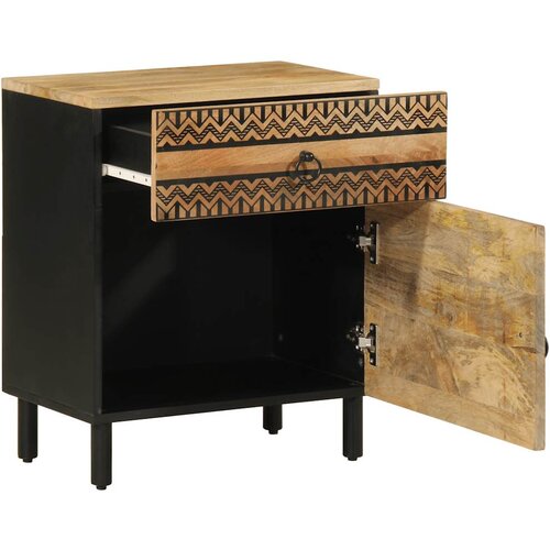 Maison Chic Nočna omarica - Nočna miza črna 50x33x60 cm Masivni neobdelan les Mango, (21689518) Cene