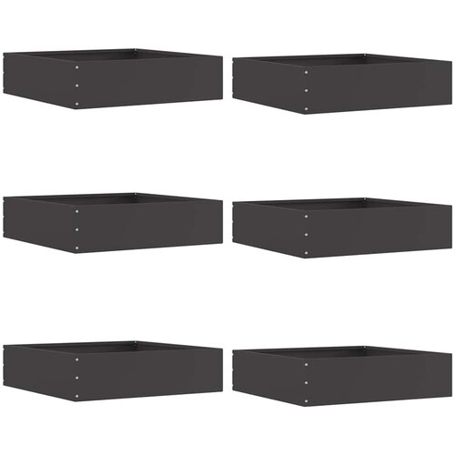 vidaXL Ograda oko Travnjaka 6 pcs Crna 50 x 50 x 13 cm Čelik Cijene