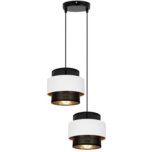  Visilica na sajli NESS 2xE27/60W/230V, prečnik 30 cm, crna/bela Cene